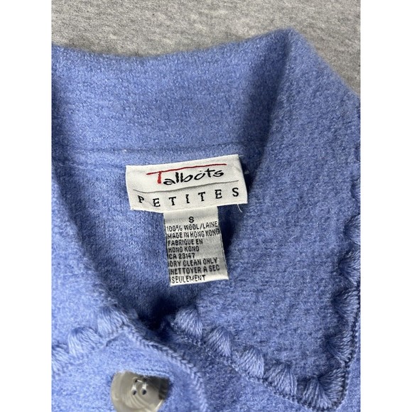 Talbots Sweater Knit Sz S Wool Cardigan Jacket Lavender  Casual Top Petite - Picture 2 of 9